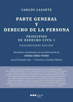 **P.F.** PRINCIPIOS DE DERECHO CIVIL. 26� ED.. TOMO I: PARTE GENERAL Y DERECHO DE LA PERSONA